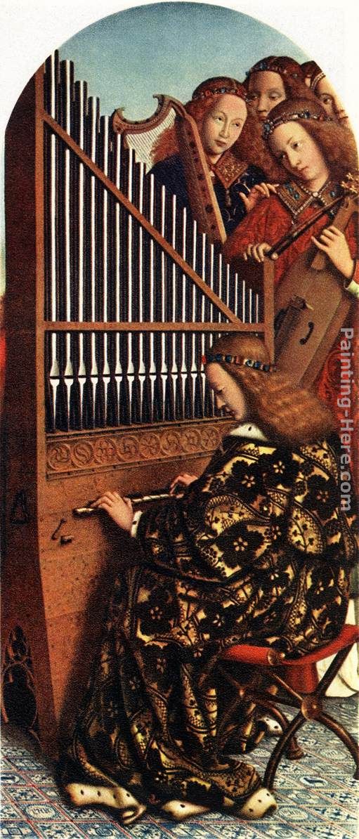Jan van Eyck The Ghent Altarpiece Angels Playing Music
